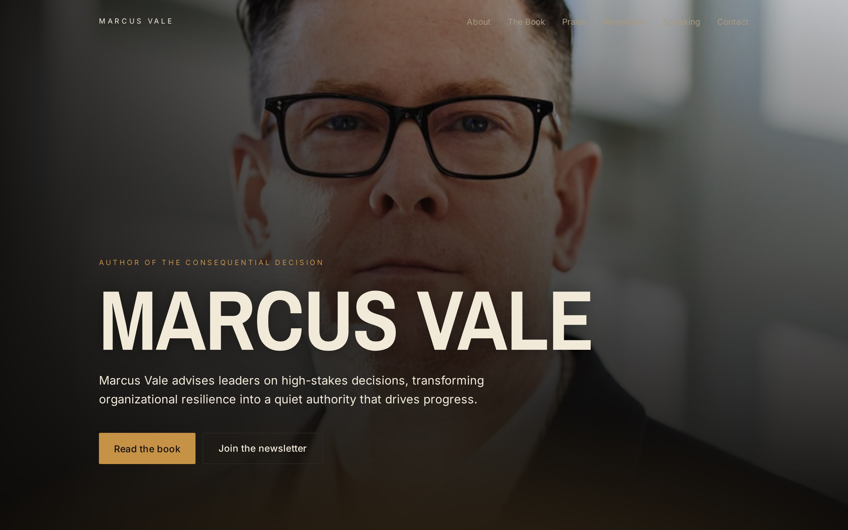 Preview of Marcus Vale's site